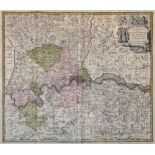 Georg Matthäus Seutter, German 1678-1757- "Londini"; hand coloured engraved map,