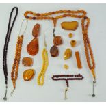 Various pieces of amber,