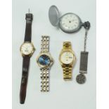 Raymond Weil gentleman's quartz wrist watch, blued dial and bi-colour strap,