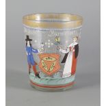 A German enamelled glass beaker, late 19th century,