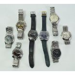 Collection of eight gentlemen's wrist watches,