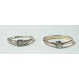 A single stone diamond ring, mounted in 9ct white gold, approx size J/K,