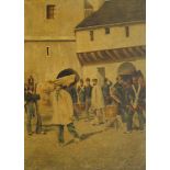 French School, late 19th/early 20th century- "Corps de Garde"; oil on canvas, signed indistinctly,