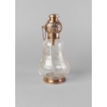A French silver and cut glass Art Nouveau scent atomizer bottle,