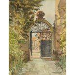 Goussery, French, 20th century- Archway in Paris; watercolour, signed, dated 1960 and inscribed,