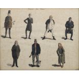 W A Freeman, British, 20th century- "Characters from Dickens"; watercolour,