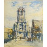 J F Barry Pittar RBA, British 1880-1948- Tom Tower, Christ Church Oxford; watercolour,