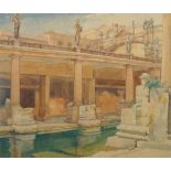 Jean Winifred Inglis, British 1884-1959- Roman Baths, Bath; watercolour, signed in pencil, 32x37.