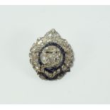 George VI Royal Engineers diamond and enamel brooch, mounted in 18ct white gold,