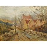 J M Dashwood, British, mid 20th century- Country road; oil on canvas, signed, 35.