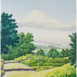 Fergus Graham, British 1900-1968 exh 1928-37- Sussex Downs; watercolour, monogrammed, 36x30.