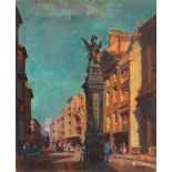 P C M Fletcher, British, mid 20th century- Fleet Street, London; oil on canvas, signed, 60x50cm,