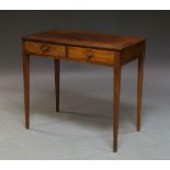 A George III mahogany two-drawer side table, c.