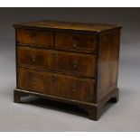 A mahogany and geometric line inlaid chest of drawers, 18th century,