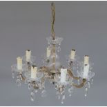 An Italian glass eight light chandelier, 20th century,