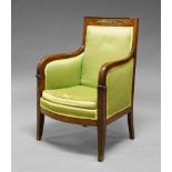 A French Directoire taste mahogany armchair, 19th century,