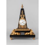A French Empire black marble and bronze clock, of Egyptian taste by Faizan, 19th century,