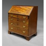 A George III mahogany and line inlaid fall front bureau,