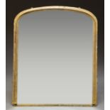 A large gilt framed over mantel mirror, 19th century,