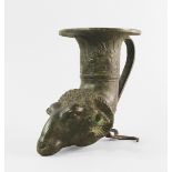 After the Antique, a Roman bronze rhyton, in the manner of the Sommer or Chiurazzi foundry,