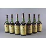 Seven bottles of Chateau Talbot 1966, varying ullages, most around lover/mid shoulder,