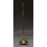 A brass Corinthian column telescopic standard lamp, early 20th century,