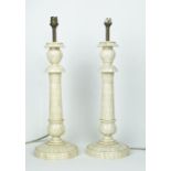 A pair of Indian bone veneer lamp bases, 20th century,