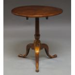 A George III mahogany tilt top tripod table,