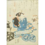 Utagawa Kuniyoshi, a Japanese print of a bijin, 35 x 24,cm,