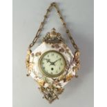 A Continental pottery and gilt metal mounted hexagonal clock, late 19th century,