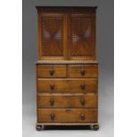 An Anglo-Indian teak linen press, early 19th century,