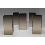 A set of five mirror form rectangular pedestals, c.