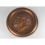 Johannes Schilling, German, 1828-1910, a bronze circular plaque of Theodore Grosse,