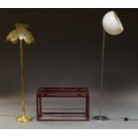 A Tiffany style brass standard lamp,