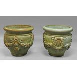 A pair of large Doulton stoneware urns, late 19th century,