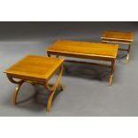 A rectangular coffee table, late 20th/early 21st century, on x-frame supports,