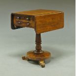 A Victorian mahogany pedestal table, with twin flap top,