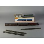 A Hornby model of Mallard, in original box, a Trixtwin railway set, six coaaches,