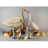 A Lladro porcelain figure group of a duck and ducklings, 10cm high,