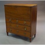 A mahogany secretaire chest, 19th century,