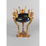 An Empire taste gilt bronze and patinated bronze athenienne, late 19th/20th century,