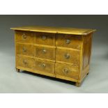 A South German breakfront rectangular walnut commode, late 18th century,