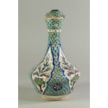 A Turkish bottle vase and cover, 18th/19th century,