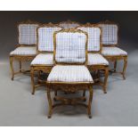 A set of six French beech chairs, early 20th century,