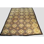 A needlework carpet with black edge,