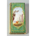 A Continental enamel vesta case, 19th century, in the form of a book,