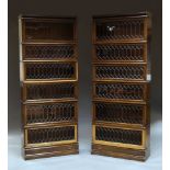 A large pair of Globe Wernike bookcases, each with six sections, long drawer to base,