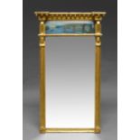 A Regency gilt wood Egyptian revival rectangular mirror,