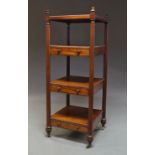 A mahogany four tier whatnot, in the William IV style, late 20th century,