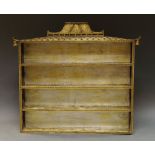 A Chinese taste gilt wood plate rack, in the Chippendale manner,